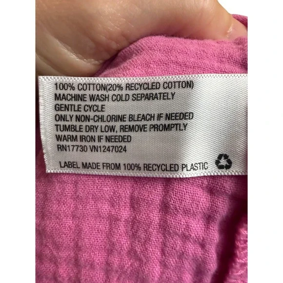 Pink Cotton Gauze Tiered Babydoll Mini Dress Size L | Universal Thread Coastal - Picture 5 of 8